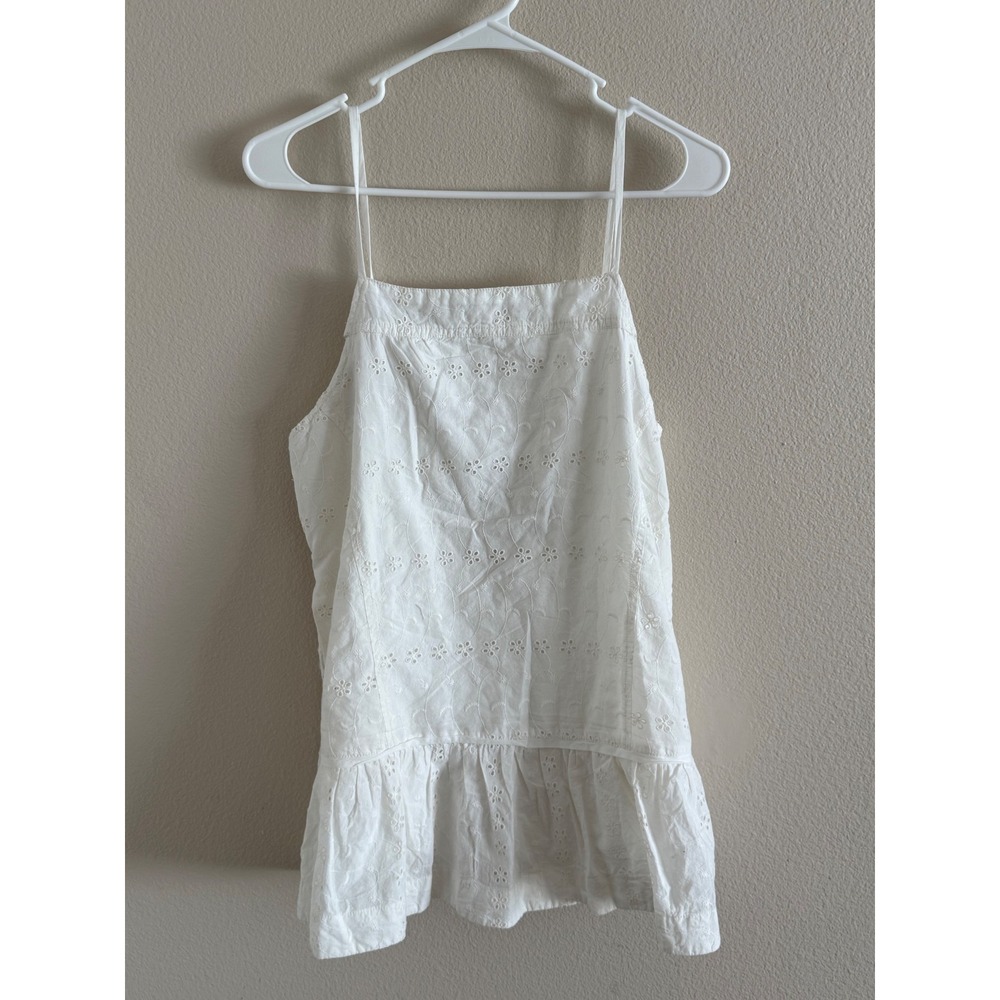 Free People Clean Ivory‎ Eyelet Peplum Camisole Top NWT Women's Size M